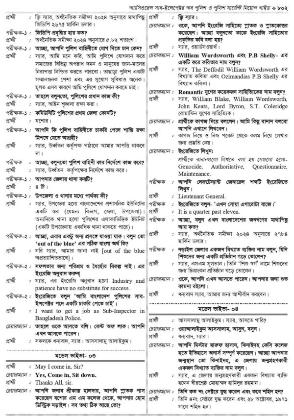 অ্যাসিওরেন্স সাব-ইন্সপেক্টর অব পুলিশ ও পুলিশ সার্জেন্ট নিয়োগ গাইড - Image 16