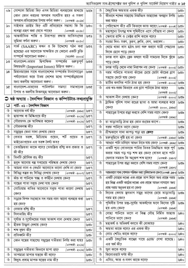 অ্যাসিওরেন্স সাব-ইন্সপেক্টর অব পুলিশ ও পুলিশ সার্জেন্ট নিয়োগ গাইড - Image 9